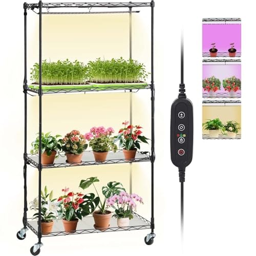 Vevor 4-Tier Plant Stand with 45W LED Grow Light: $67.90 Vevor 4-Tier Plant Stand with 45W LED Grow Light: $67.90