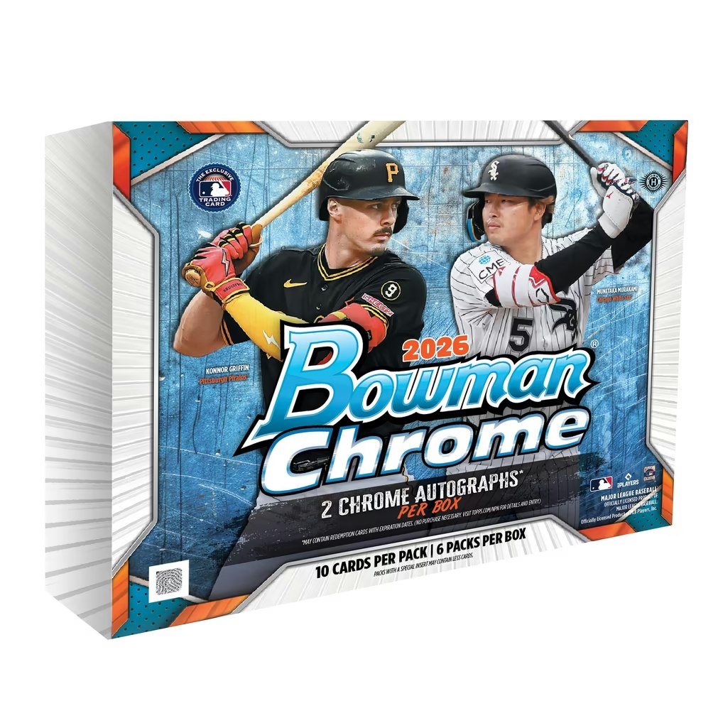 2026 Bowman Chrome Baseball Factory Sealed Hobby Box: $330 App-Only