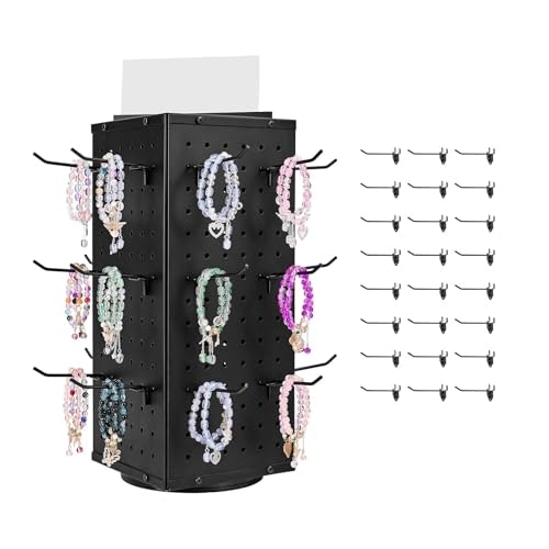 Vevor 4-Sided Rotating Pegboard Display Stand with 24 Hooks: $27.90