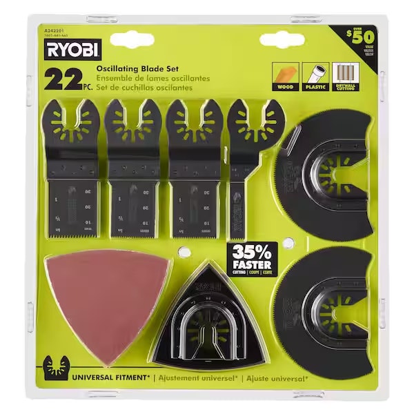 Ryobi 22-Piece Oscillating Blade Set: $20
