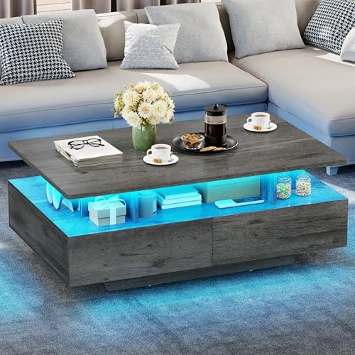 Yitahome LED Farmhouse Coffee Table with 4 Drawers: $109.99 Yitahome LED Farmhouse Coffee Table with 4 Drawers: $109.99