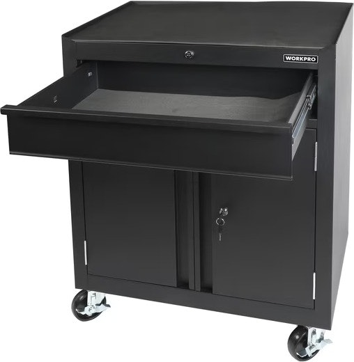 WorkPro 28" 2-Shelf Rolling Garage Storage Cabinet: $140 WorkPro 28" 2-Shelf Rolling Garage Storage Cabinet: $140
