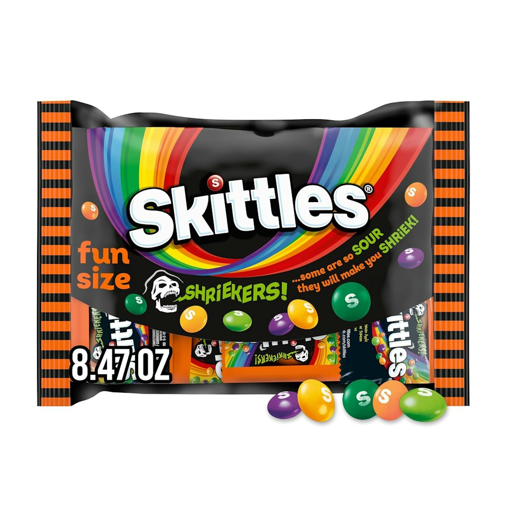 Skittles Shriekers Sour Fun Size Halloween Candy Bag 2-Pack: $5.98