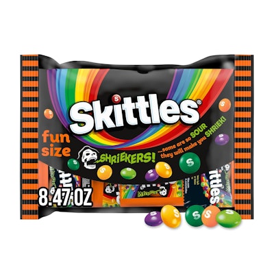 Skittles Shriekers Sour Fun Size Halloween Candy Bag 2-Pack for $6 + free shipping w/ Prime