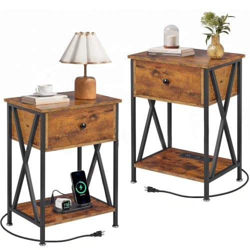 Vecelo Nightstand with Charging Station 2-Pack: $62.99 Vecelo Nightstand with Charging Station 2-Pack: $62.99