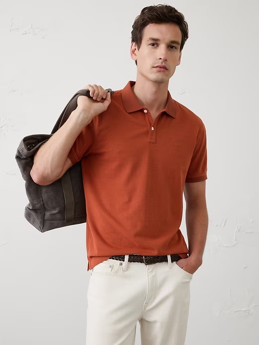 Banana Republic Factory Men's Standard-Fit Pique Polo: $18