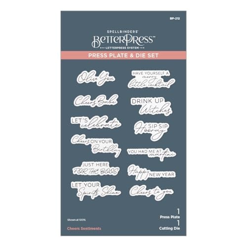 Spellbinders Cheers Sentiments Press Plate and Die Set: $18.35 Spellbinders Cheers Sentiments Press Plate and Die Set: $18.35