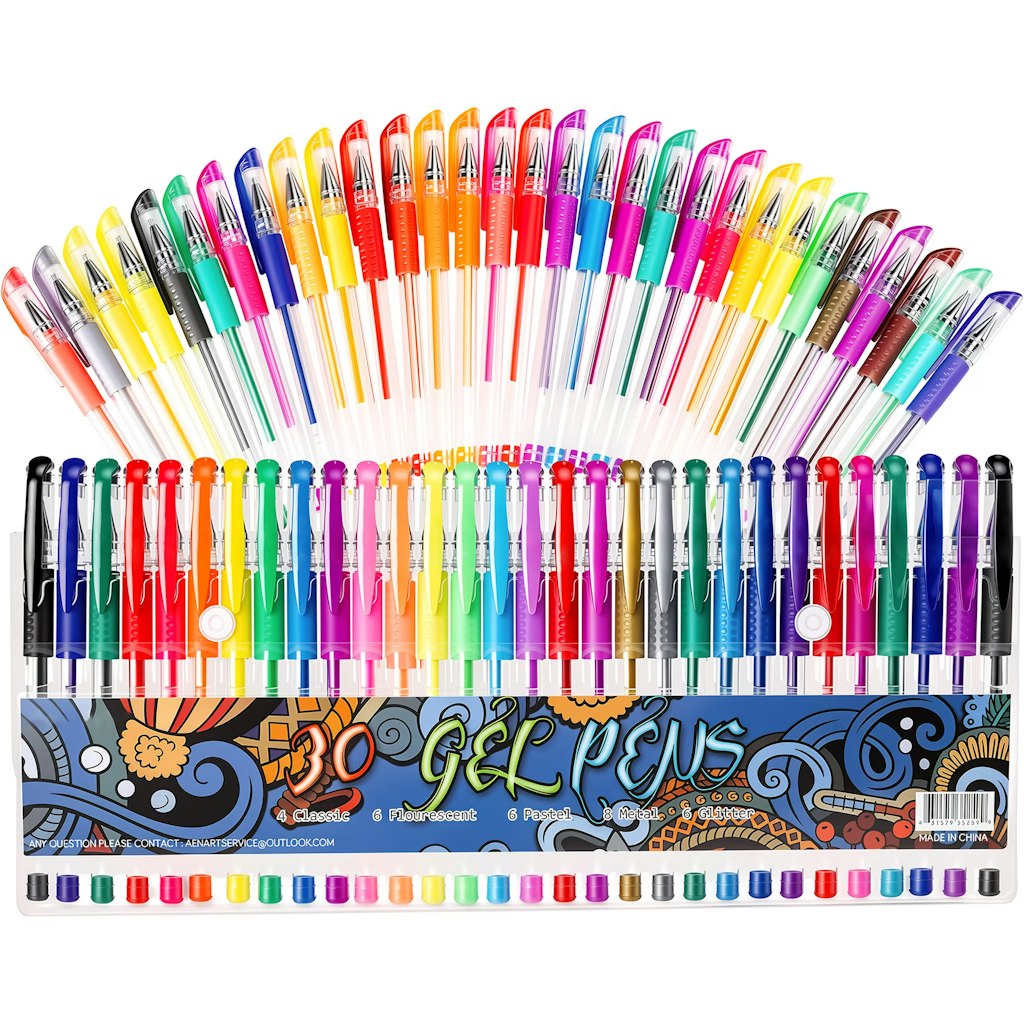 Fenmay 30-Color Fine Tip Gel Pen Set: $7.99