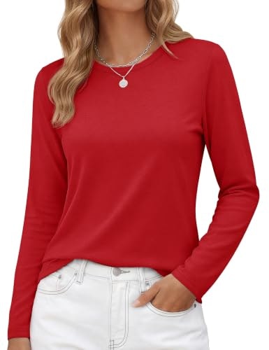 Yucolen Women's Cotton Crewneck Long Sleeve Shirt: $14.98 Yucolen Women's Cotton Crewneck Long Sleeve Shirt: $14.98