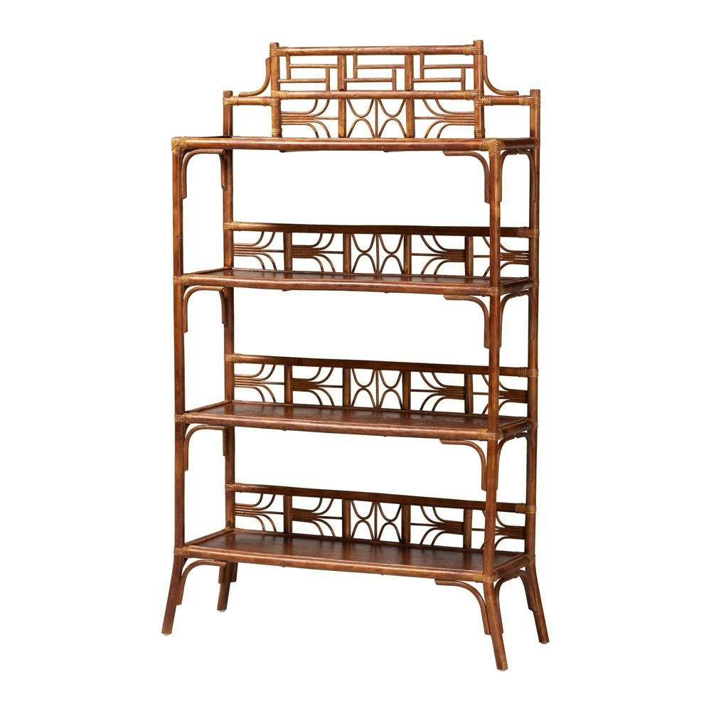 Bali & Pari Aleya Marbled Tortoise Rattan Display Shelf: $499.99