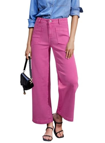 Sidefeel Women's Wide Leg Ankle Jeans: $33.99 Sidefeel Women's Wide Leg Ankle Jeans: $33.99