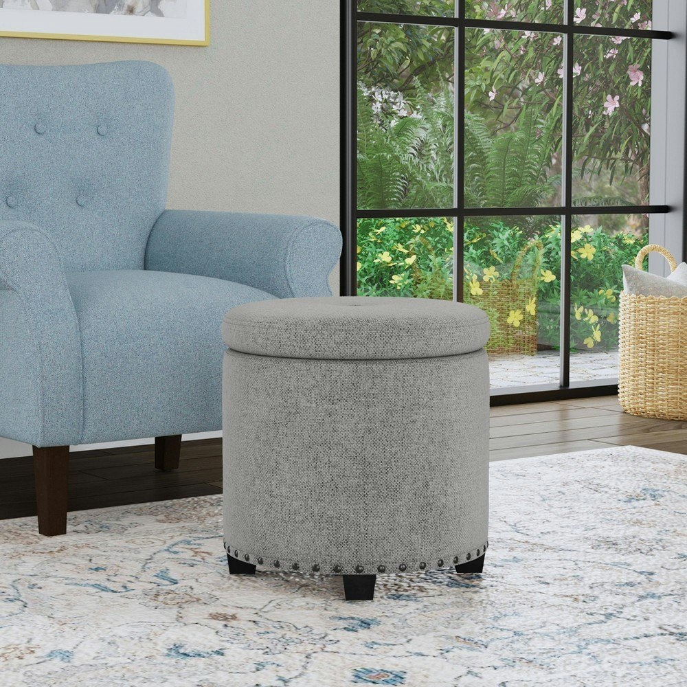 HomePop Storage Ottoman with Nailheads: $73.99 HomePop Storage Ottoman with Nailheads: $73.99