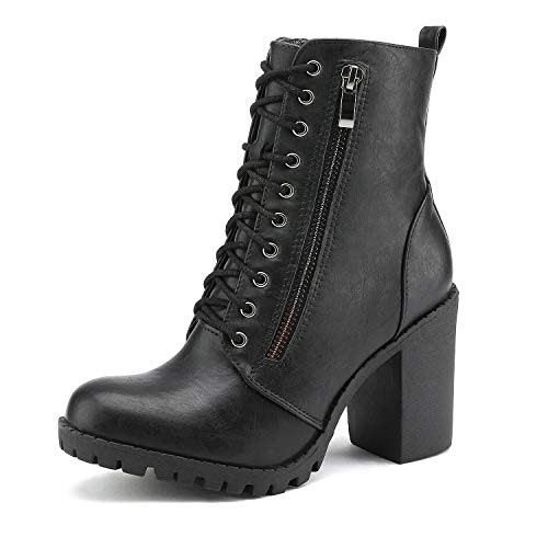 Dream Pairs Women's Combat Ankle Chunky Heel Lace-Up Booties: $36.54 Dream Pairs Women's Combat Ankle Chunky Heel Lace-Up Booties: $36.54
