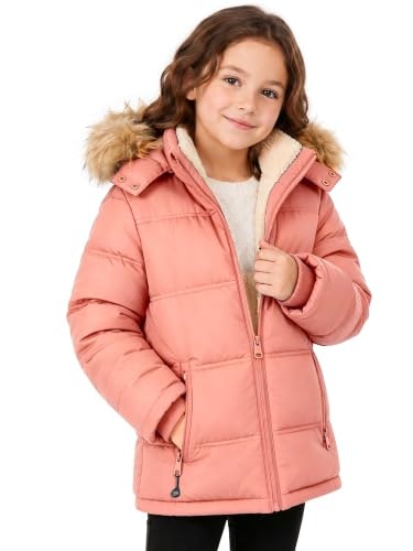 Girls' Sherpa-Lined Waterproof Fleece Hooded Winter Coat: $35.99 Girls' Sherpa-Lined Waterproof Fleece Hooded Winter Coat: $35.99
