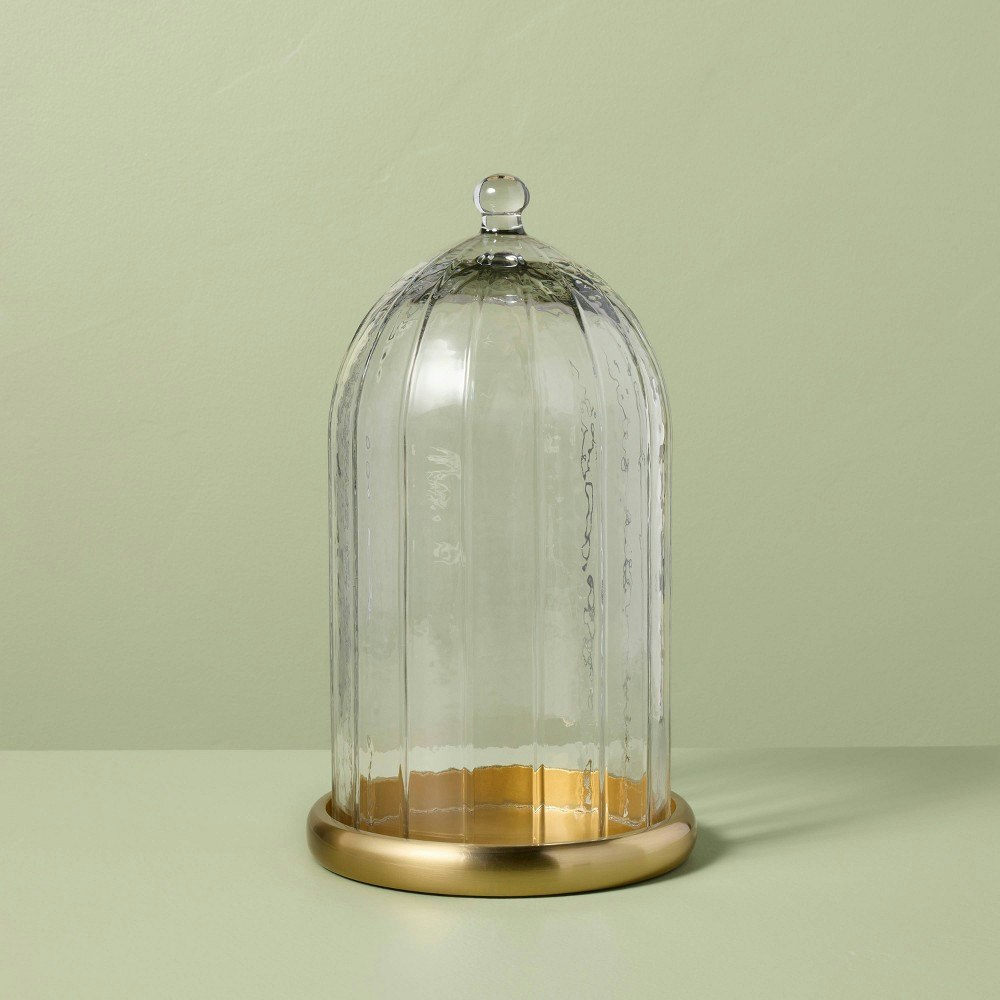11-Inch Brass and Glass Faceted Cloche: $29.99