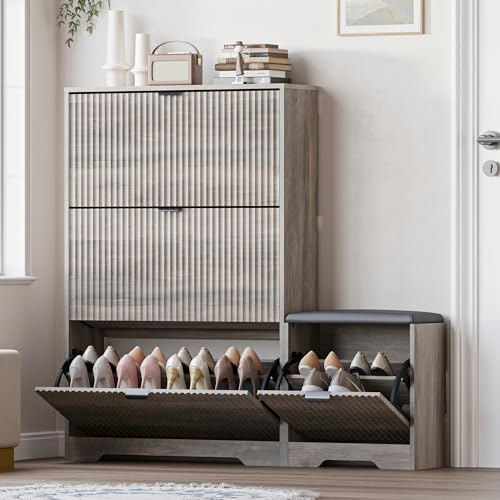 Bornoon Slim Shoe Cabinet with Bench: $152.98 Bornoon Slim Shoe Cabinet with Bench: $152.98