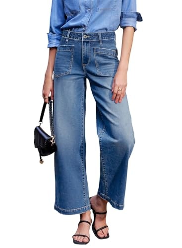 Sidefeel Women's High Waisted Wide Leg Ankle Jeans: $27.99 Sidefeel Women's High Waisted Wide Leg Ankle Jeans: $27.99