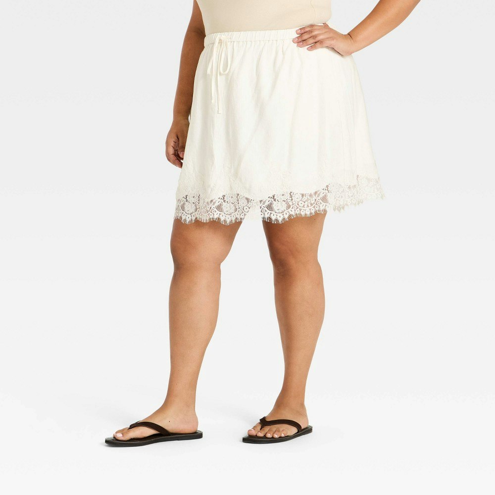 Ava & Viv Lace Trim Mini Skirt: $30