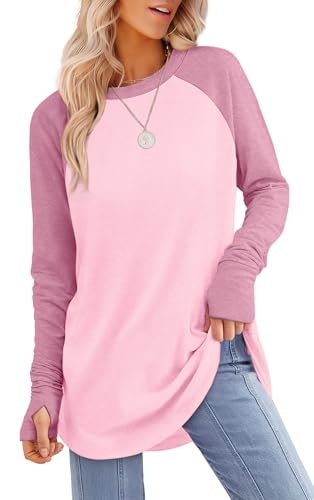 Xieerduo Women's Long Sleeve Crew Neck Color Block Shirt: $19.99 Xieerduo Women's Long Sleeve Crew Neck Color Block Shirt: $19.99