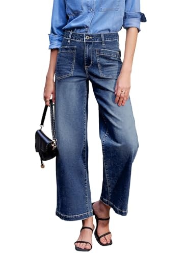 Sidefeel Women's High Waisted Wide Leg Ankle Jeans: $26.71 Sidefeel Women's High Waisted Wide Leg Ankle Jeans: $26.71
