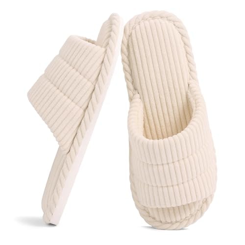 Shevalues Corduroy Indoor House Slippers: $18.69