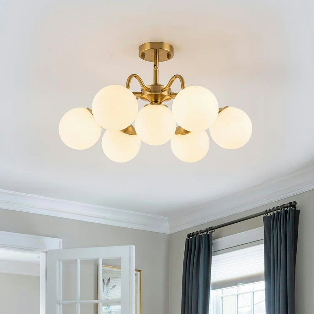 25-Inch 7-Light Sputnik Semi-Flush Mount Ceiling Light: $224.99