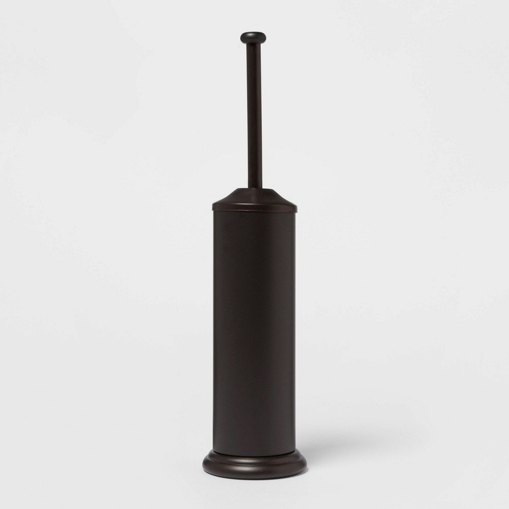 Threshold Oil-Rubbed Bronze Toilet Brush and Holder Set: $23