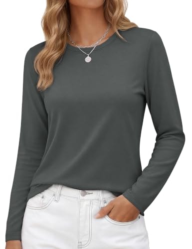 Yucolen Women's Cotton Crewneck Long Sleeve Shirt: $14.98 Yucolen Women's Cotton Crewneck Long Sleeve Shirt: $14.98