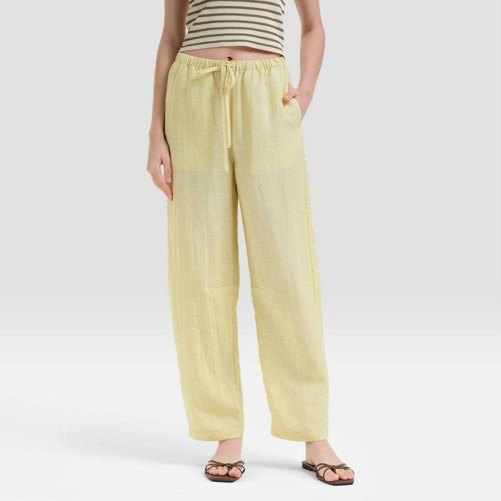 A New Day Women's High-Rise Elastic Waist Barrel Leg Pants: $40