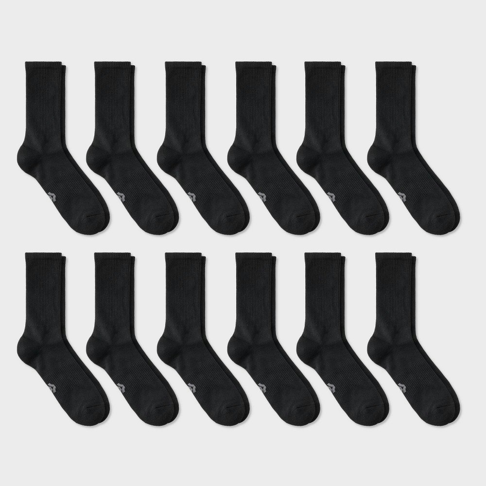 All in Motion Men's Crew Socks 12-Pack: $20