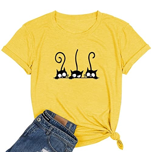 Niubia Women's Cat Graphic T-Shirt: $9.48 Niubia Women's Cat Graphic T-Shirt: $9.48