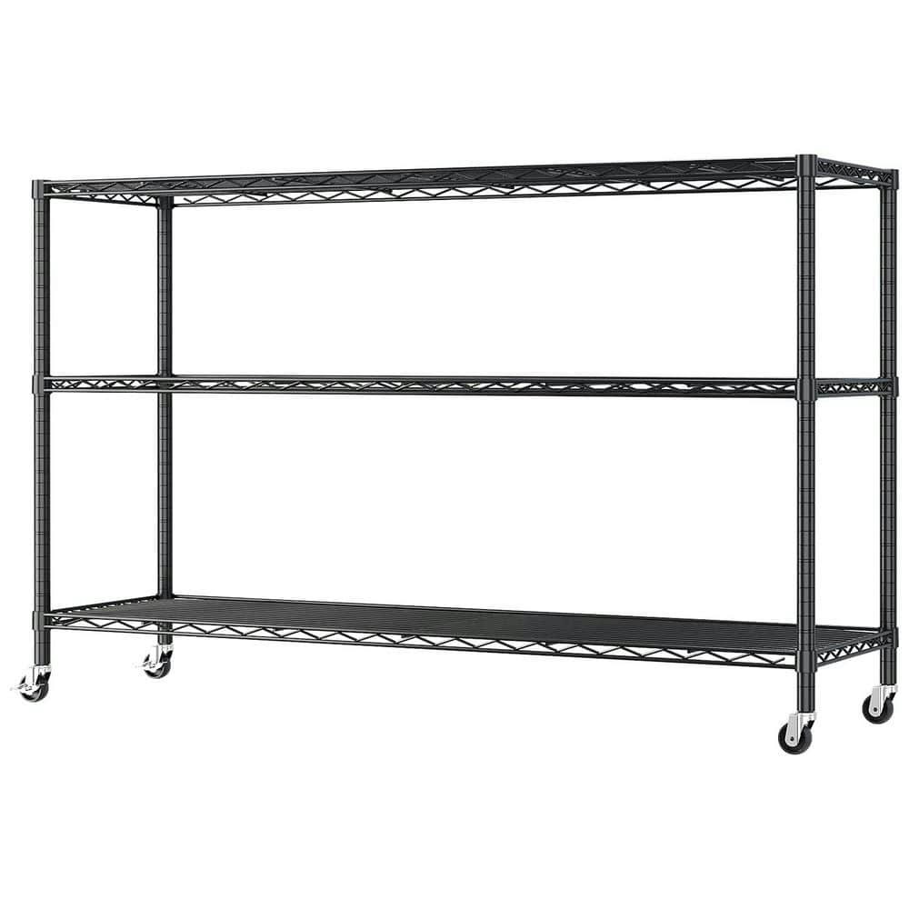 3-Tier Steel Adjustable Garage Storage Shelving Unit with Wheels: $85.59