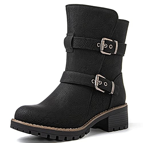 Globalwin Women's Faux Fur Lined Moto Ankle Boots: $22.08