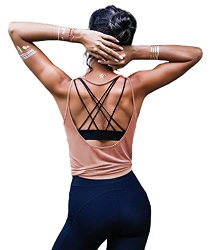Oyanus Women's Backless Workout Tank Top: $14.99