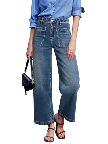 Sidefeel Women's High Waisted Wide Leg Jeans: $28.34