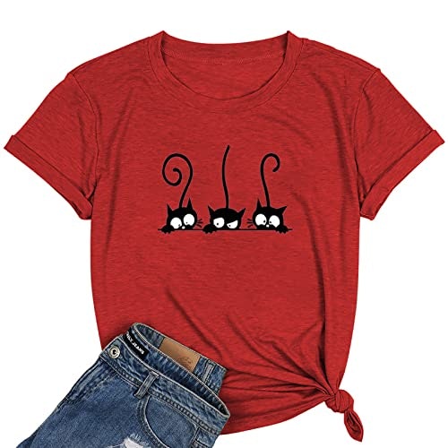 Niubia Women's Cat Graphic T-Shirt: $8.48 Niubia Women's Cat Graphic T-Shirt: $8.48