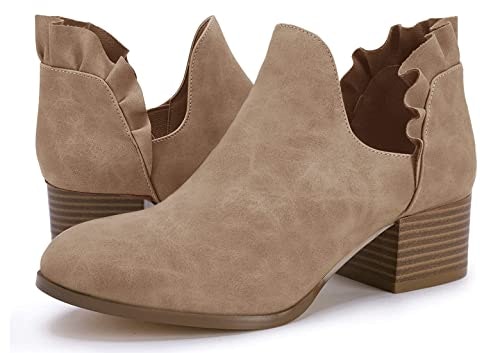 Fashare Women's Low Stacked Heel Ankle Booties: $42.99 Fashare Women's Low Stacked Heel Ankle Booties: $42.99