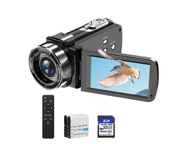 4K 56MP WiFi Camcorder with 2 Batteries and 32GB Memory Card: $139.99 4K 56MP WiFi Camcorder with 2 Batteries and 32GB Memory Card: $139.99