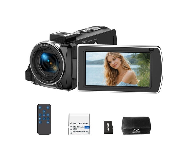 4K 64MP Vlogging Camcorder with 32GB Card: $149.99 4K 64MP Vlogging Camcorder with 32GB Card: $149.99