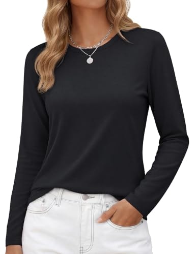 Yucolen Women's Cotton Crewneck Long Sleeve T-Shirt: $12.98 Yucolen Women's Cotton Crewneck Long Sleeve T-Shirt: $12.98