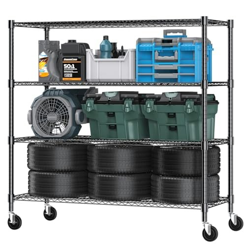 Himimi 4-Tier Adjustable 48" x 18" x 72" Rolling Metal Storage Shelf: $118.99 Himimi 4-Tier Adjustable 48" x 18" x 72" Rolling Metal Storage Shelf: $118.99