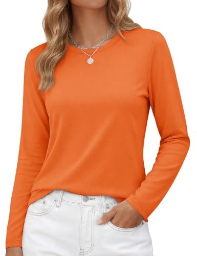 Yucolen Women's Long Sleeve Crewneck Cotton T-Shirt: $14.98