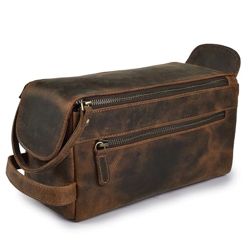 Leather Village Genuine Leather Travel Toiletry Bag: $27.99 Leather Village Genuine Leather Travel Toiletry Bag: $27.99
