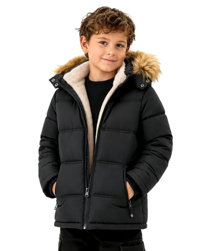 Boys' Winter Puffer Jacket with Fur Hood: $30.98 Boys' Winter Puffer Jacket with Fur Hood: $30.98
