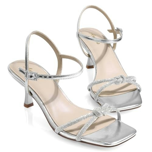 Ankis Rhinestone Strappy 2.5-Inch Kitten Heel Sandals: $39.98 Ankis Rhinestone Strappy 2.5-Inch Kitten Heel Sandals: $39.98