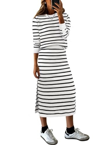 Anrabess Women's Striped Sweater and Skirt 2-Piece Set: $33.98 Anrabess Women's Striped Sweater and Skirt 2-Piece Set: $33.98