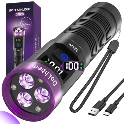 Dokhbem 365nm 3-LED Rechargeable UV Flashlight: $16.98 Dokhbem 365nm 3-LED Rechargeable UV Flashlight: $16.98