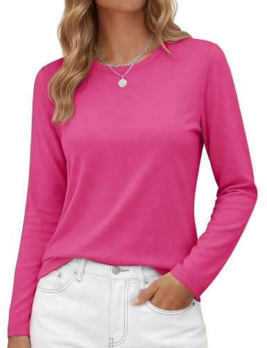 Yucolen Women's Cotton Crewneck Long Sleeve Shirt: $14.23 Yucolen Women's Cotton Crewneck Long Sleeve Shirt: $14.23