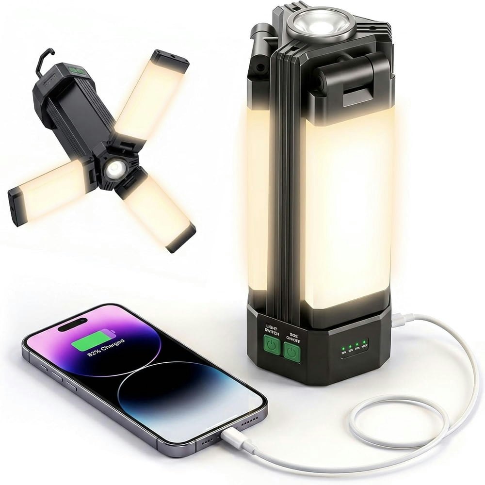 2,200LM 10,400mAh Rechargeable Camping Lantern: $24.99