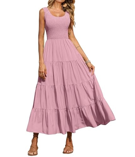 Prettygarden Women's Casual Loose Smocked Maxi Sundress: $35.98 Prettygarden Women's Casual Loose Smocked Maxi Sundress: $35.98